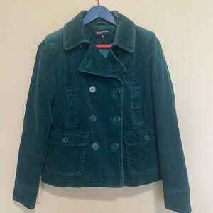 Jones New York women's corduroy jacket featuring double-breasted design. Size S.